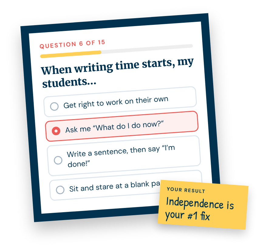 Sample question from the free writing block quiz